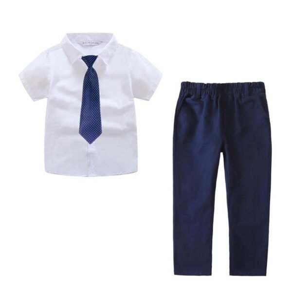 Premium School Uniform Set - White Shirt & Navy Trousers